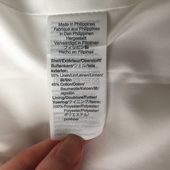 J Crew White Linen Cropped Pom-Pom Jacket - Picture 8 of 9